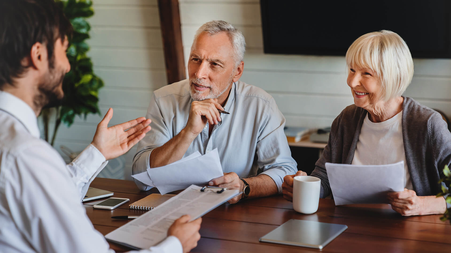 Man Showing Successfull Business Data